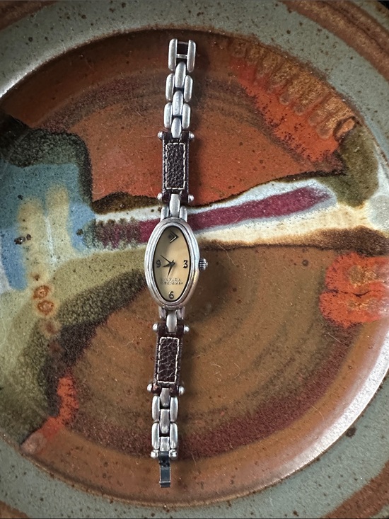SILPADA Jewelry - SILPADA Silver and Brown Leather Women's Oval Bracelet Watch
